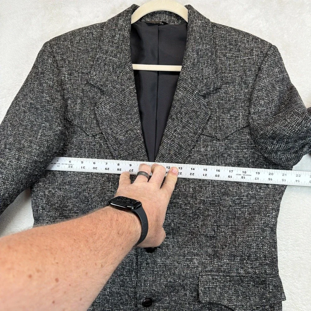 Pioneer Wear Western Sport Coat Blazer 40 Gray Wool Blend Made USA Men's